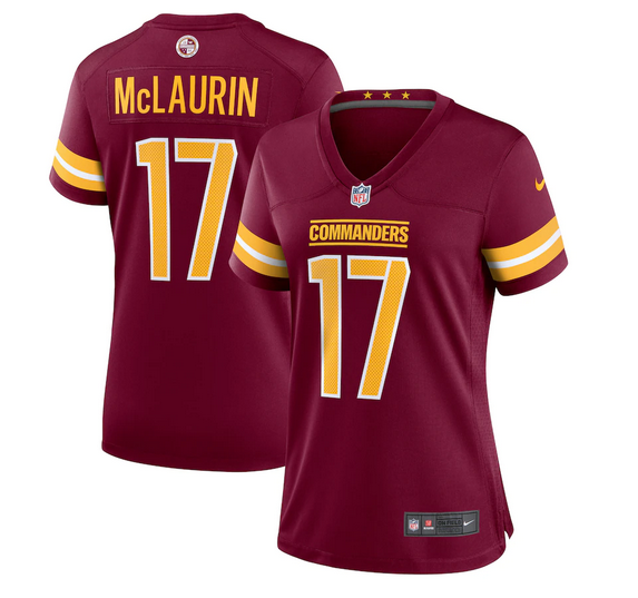 Women's Washington Commanders #17 Terry McLaurin 2022 Burgundy Game Stitched Jersey(Run Small)